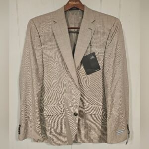 Michael Kors 40R Kidwell Classic Fit Wool Blend Suit Jacket Tan MISSING BUTTON